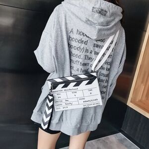 Movie  Clapper Board Shoulder Bag Scene Film Zipper Handbag Purse Trench